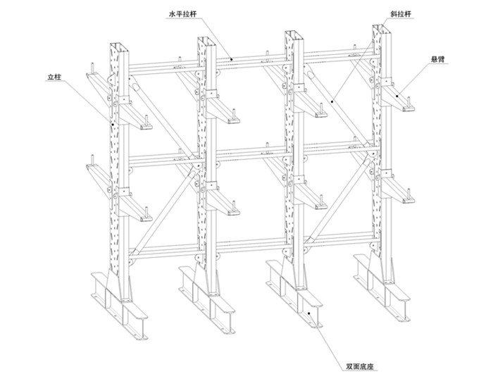 懸臂貨架結(jié)構(gòu)圖