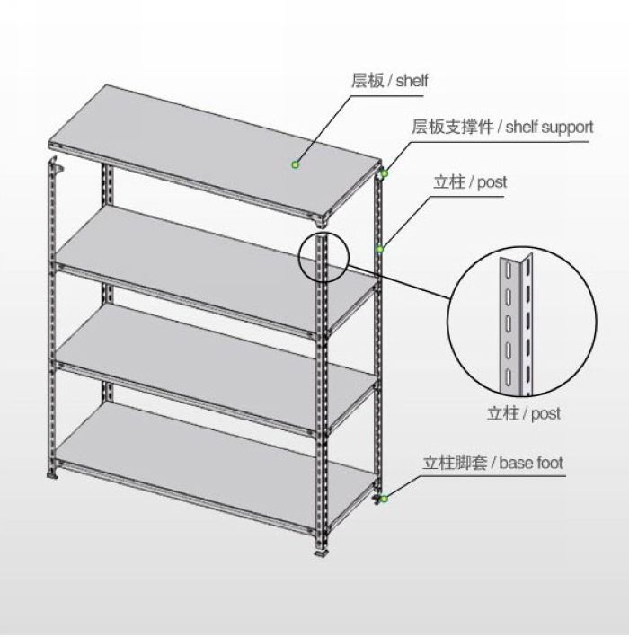 角鋼貨架結(jié)構(gòu)圖